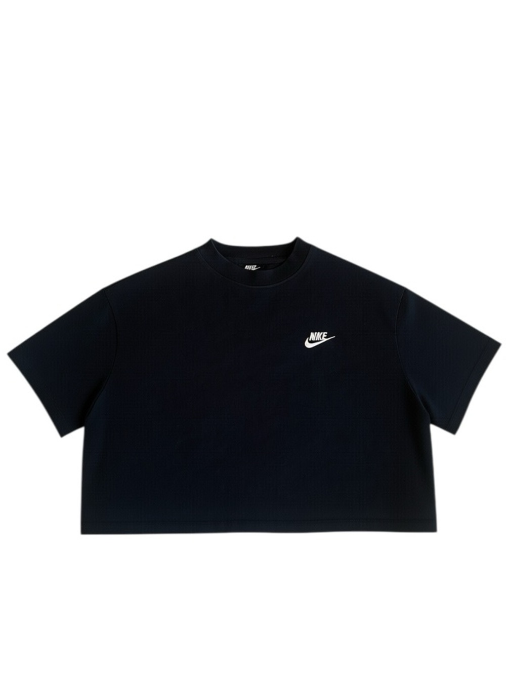 Nike Sportswear Black Short Sleeve Crewneck Jersey Crop Top Size L